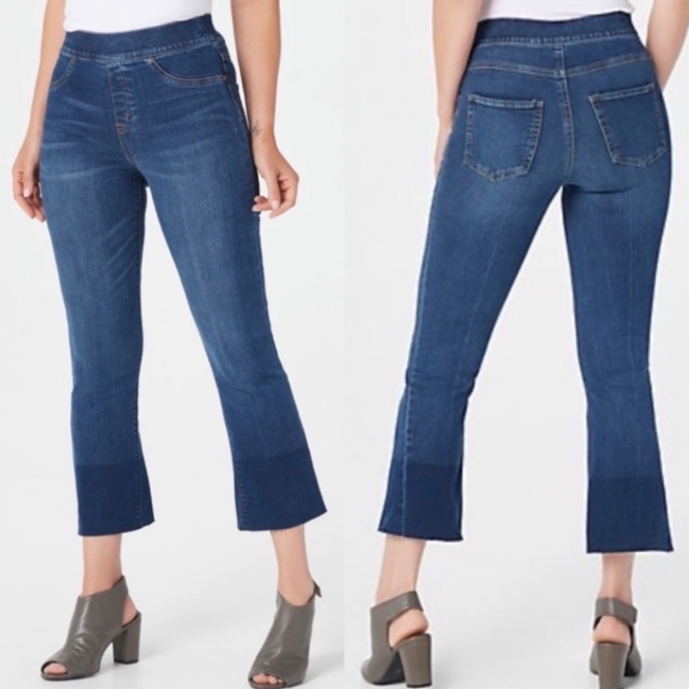 NWT Spanx High Rise Slimming Cropped Released Hem Denim Pants